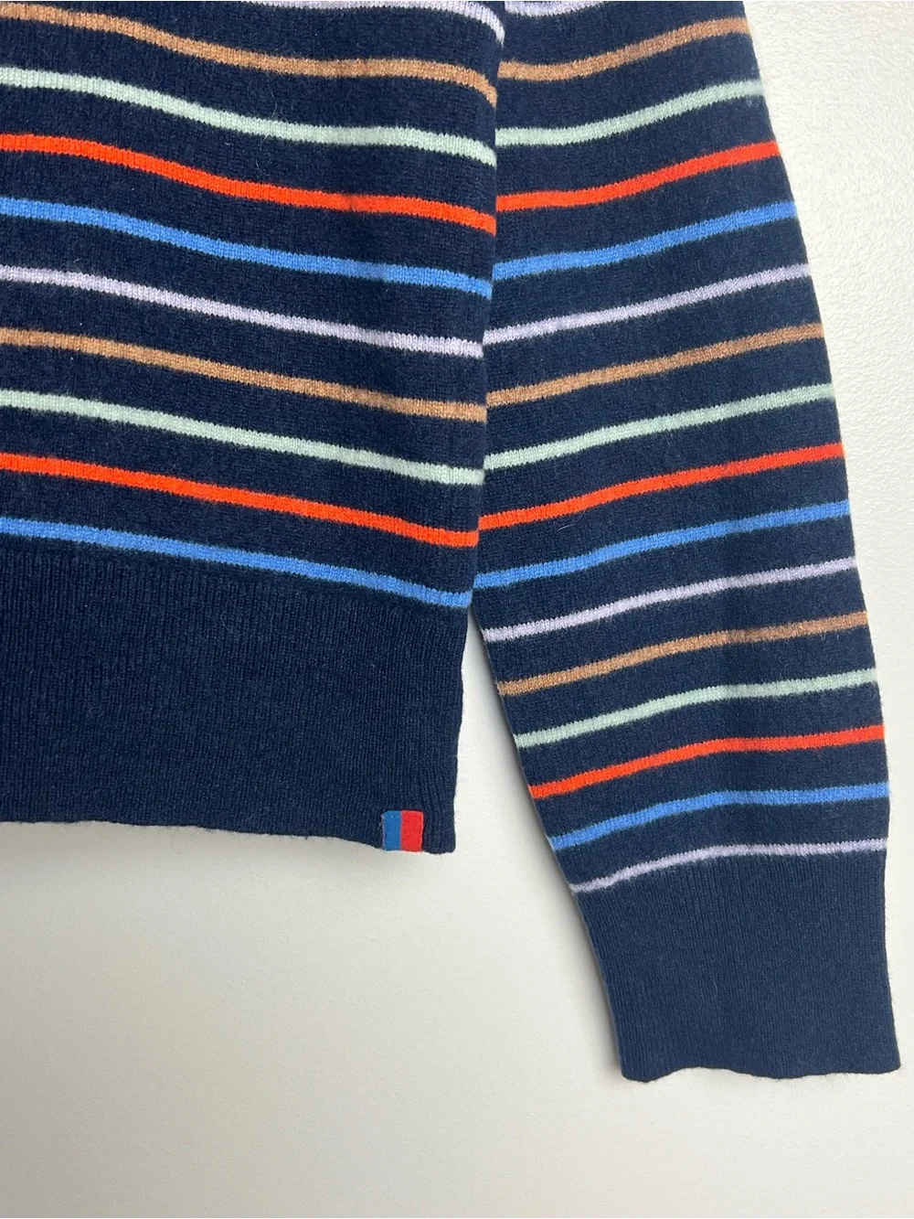 KULE Cashmere Betty Striped Crewneck Sweater